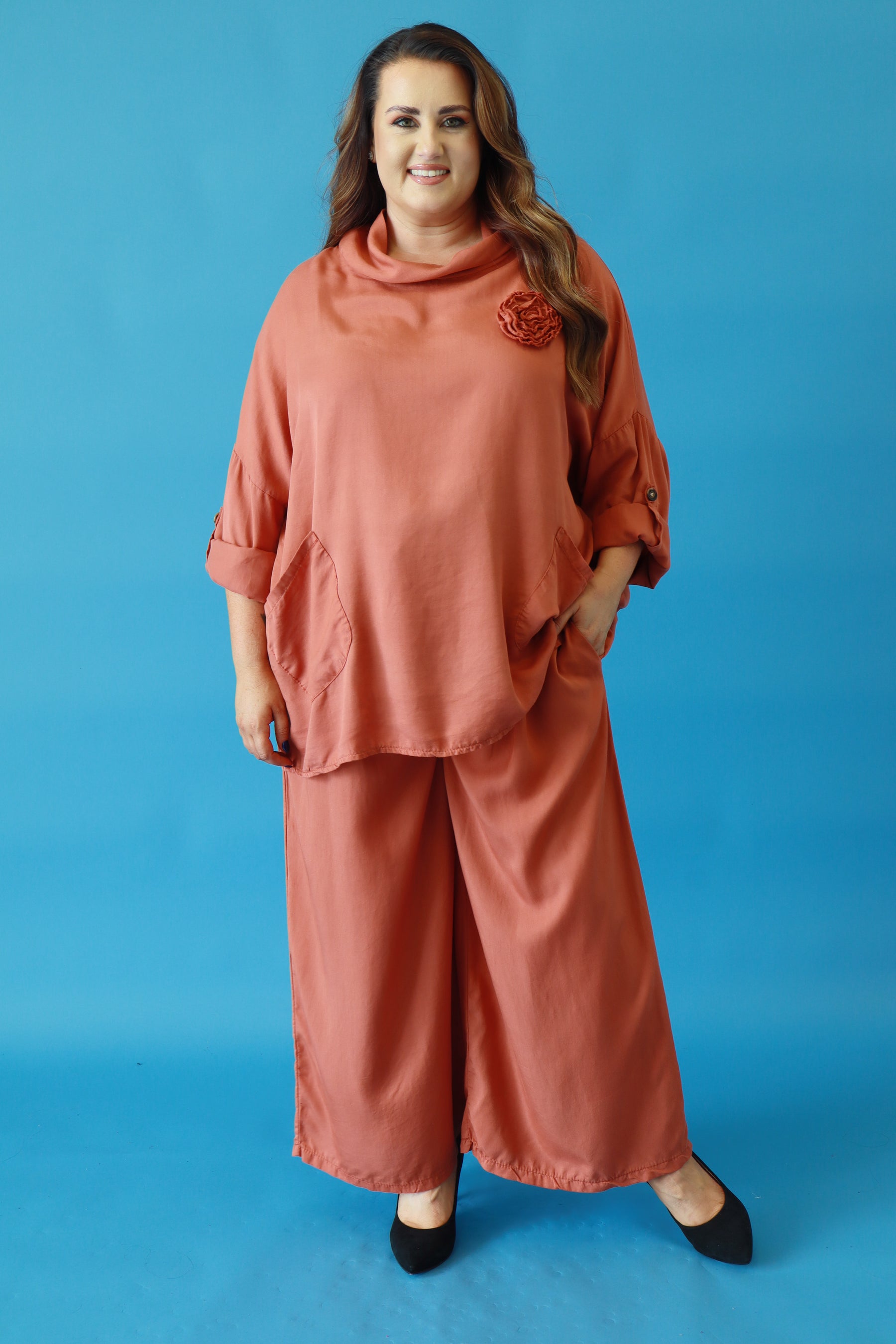 Andi Tencel Trousers in Rust