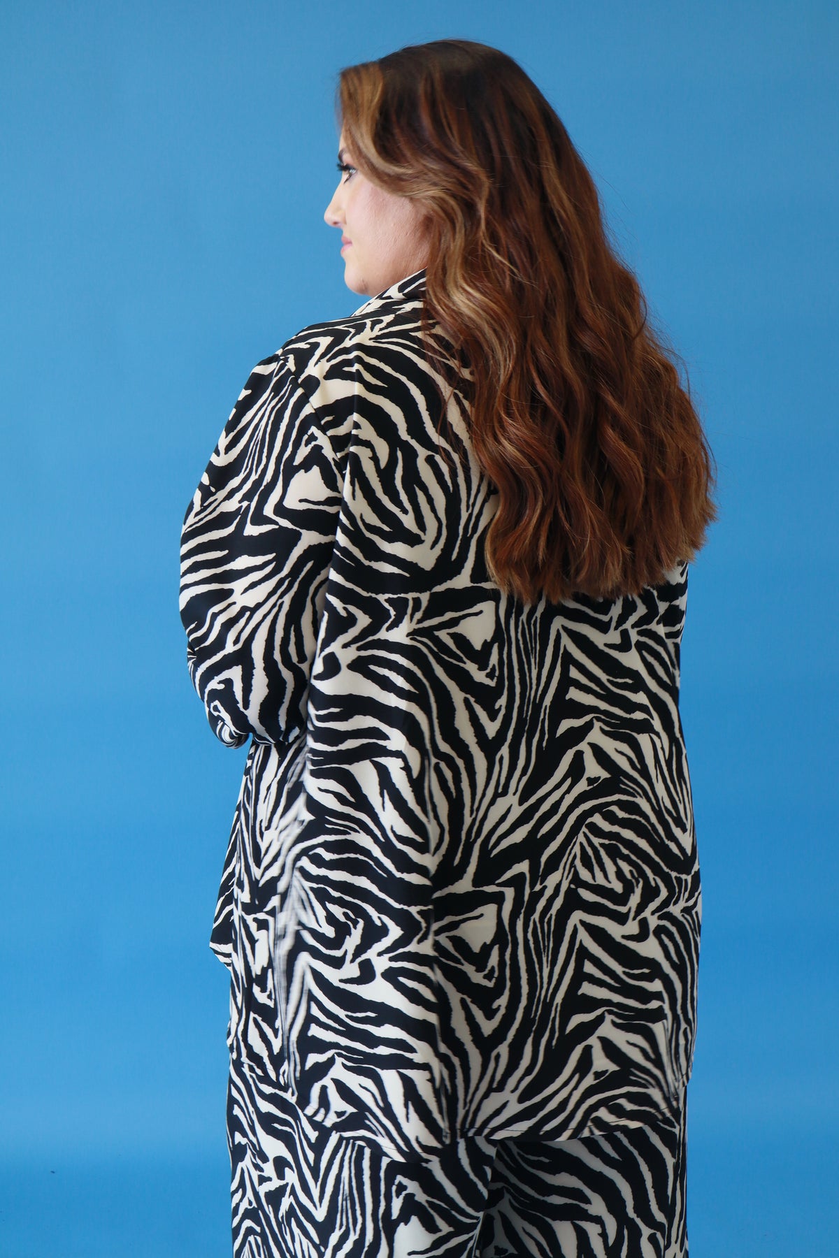 Evelynn Oversized Blouse in Zebra Print