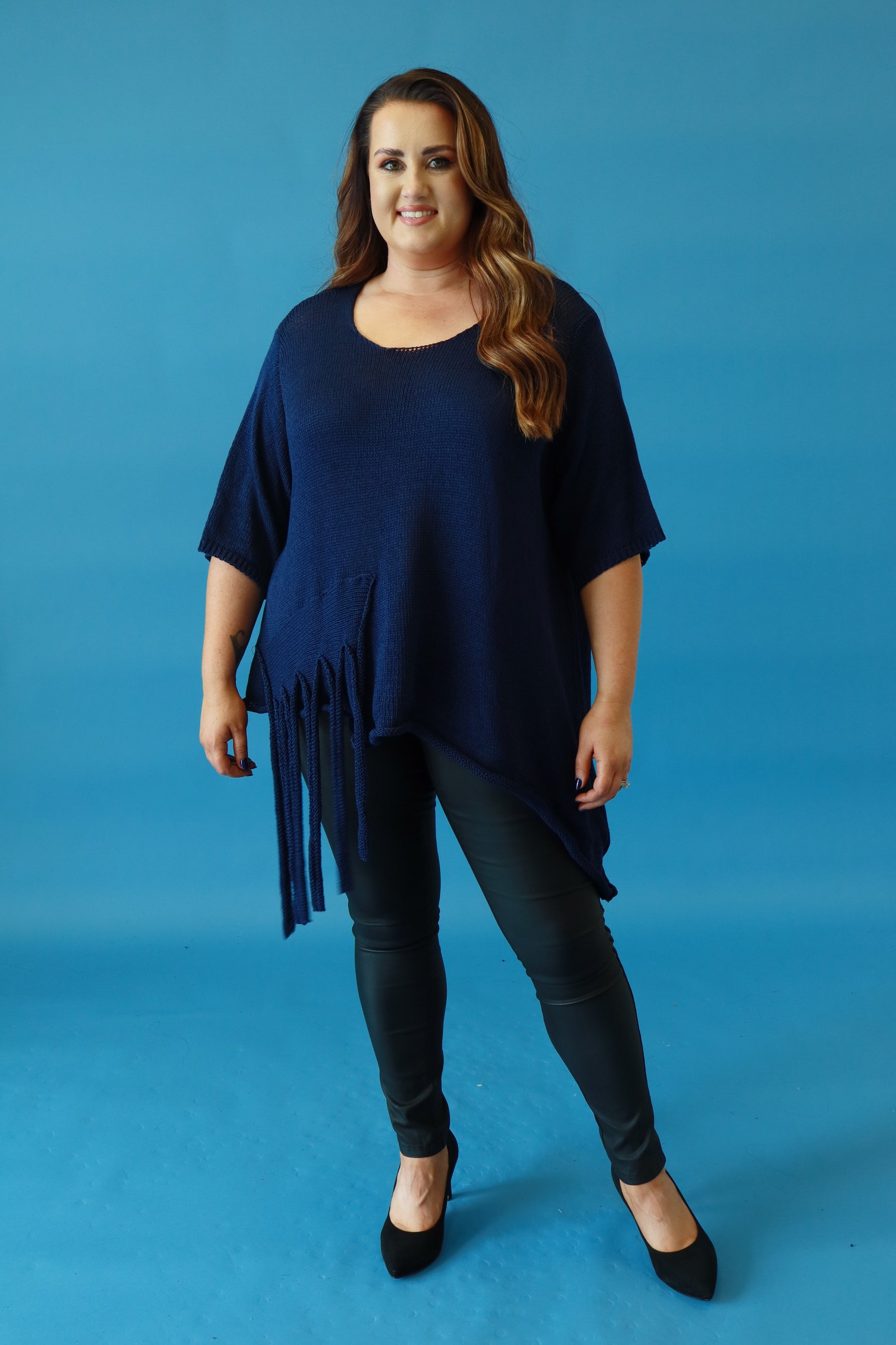 Lydia Knit Top in Navy