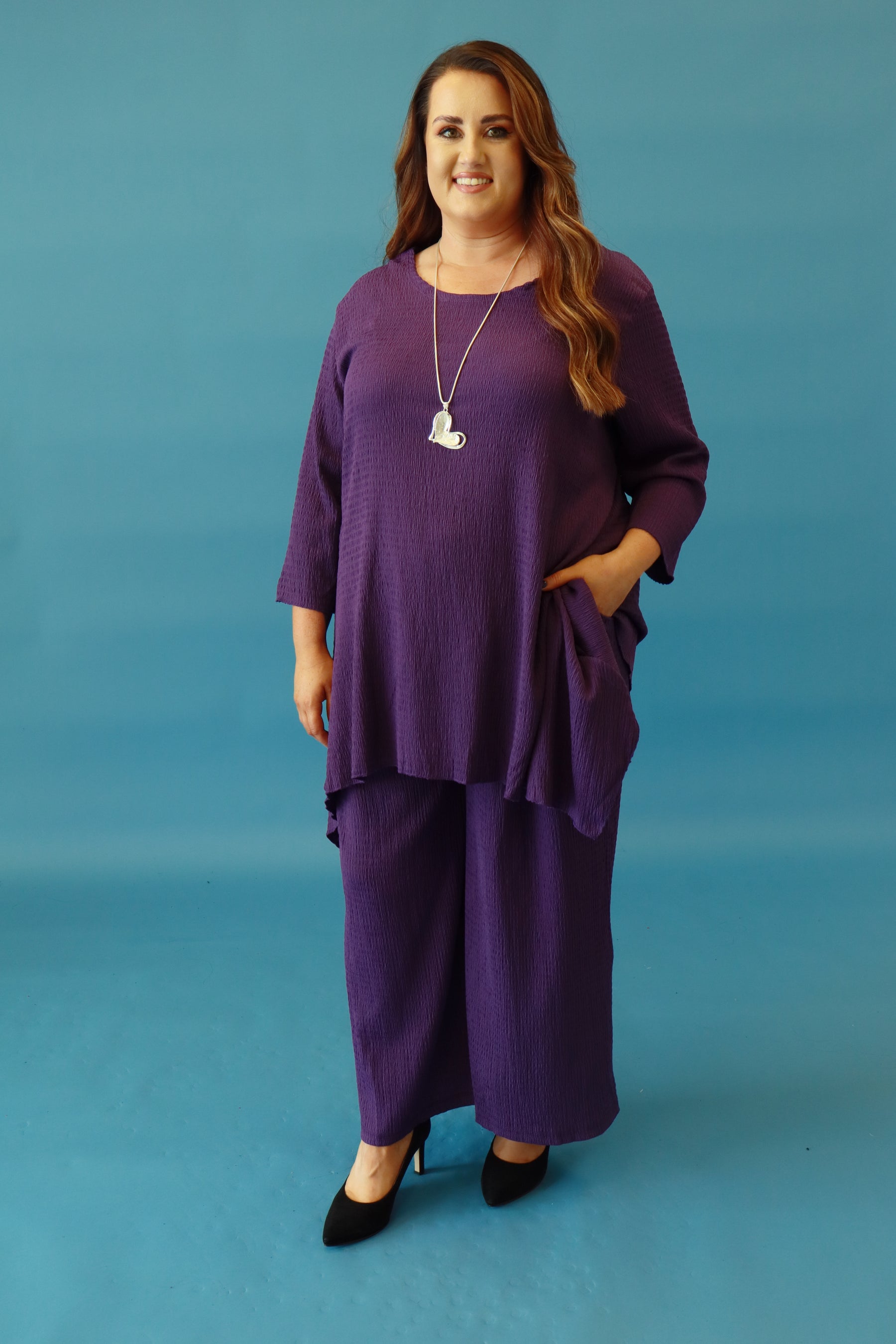 Lily Crepe Co-Ord in Purple