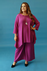 Lily Crepe Co-Ord in Magenta