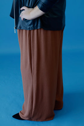 Bella Wide Leg Trousers in Rust