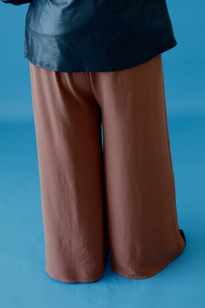 Bella Wide Leg Trousers in Rust