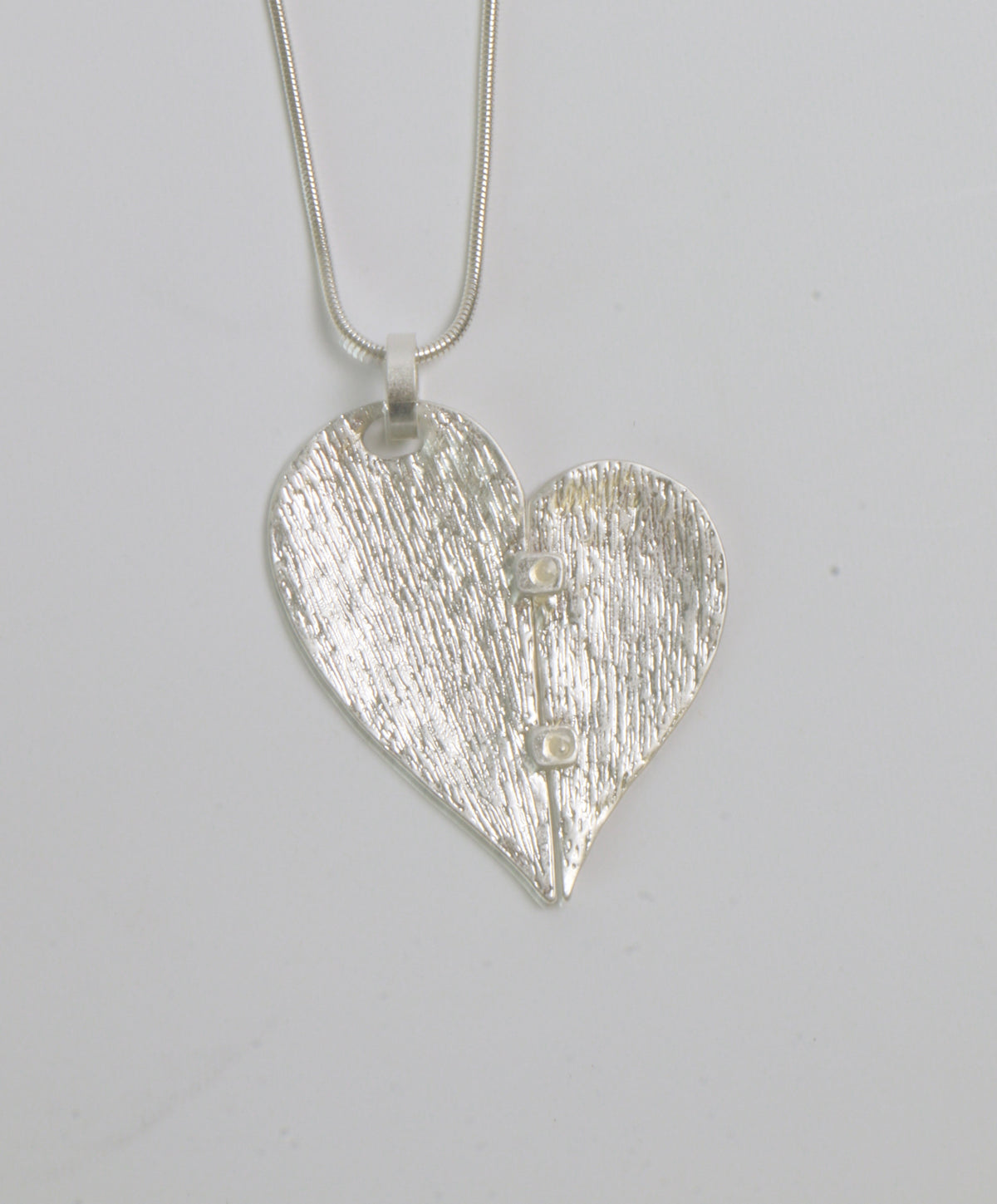 Ella 2 Piece Heart Necklace in Silver