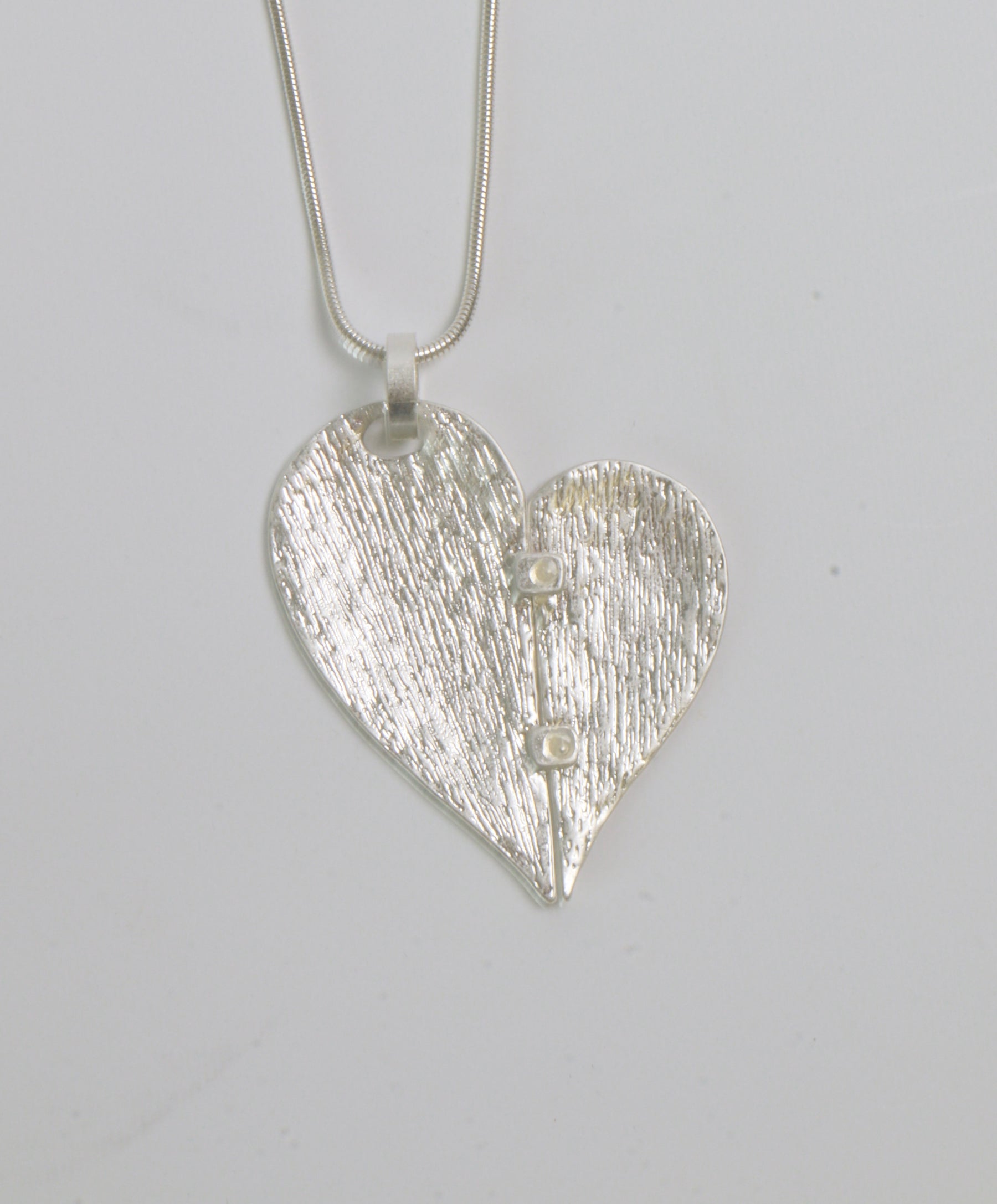 Ella 2 Piece Heart Necklace in Silver