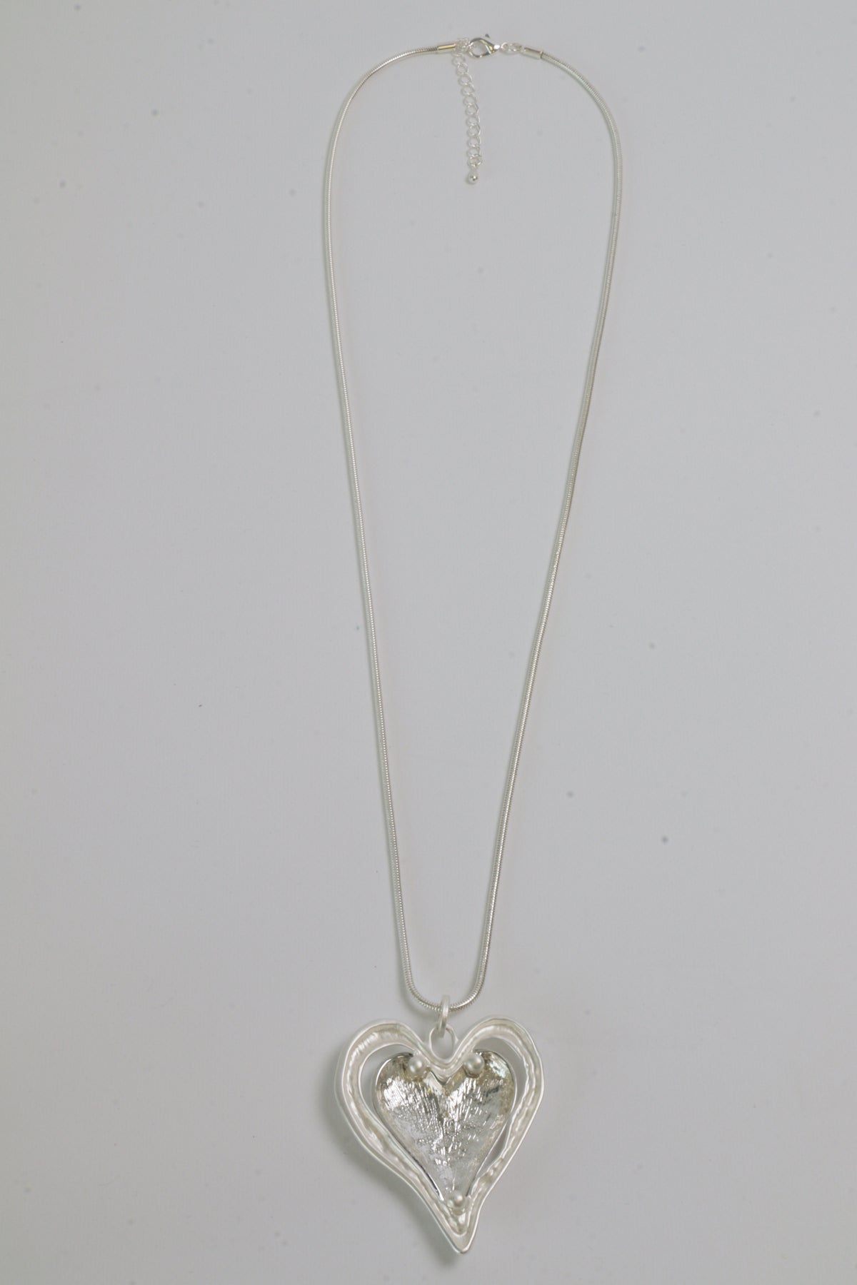 Anna Heart Necklace in Silver