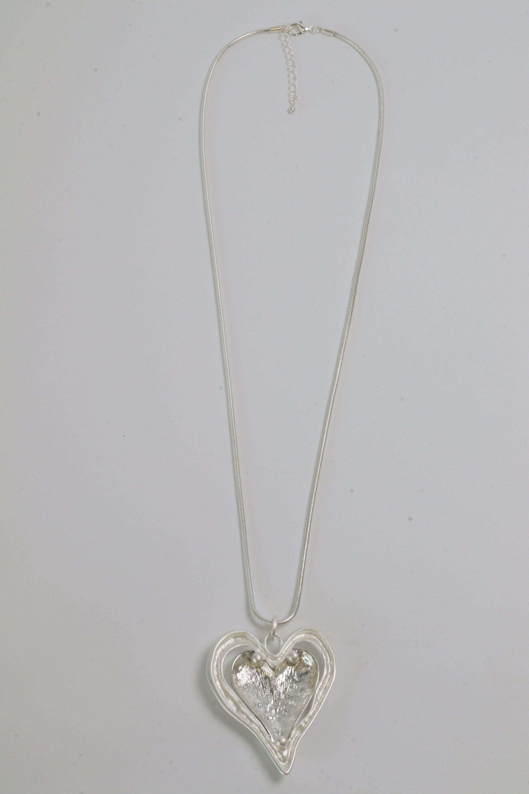 Anna Heart Necklace in Silver