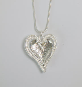 Anna Heart Necklace in Silver