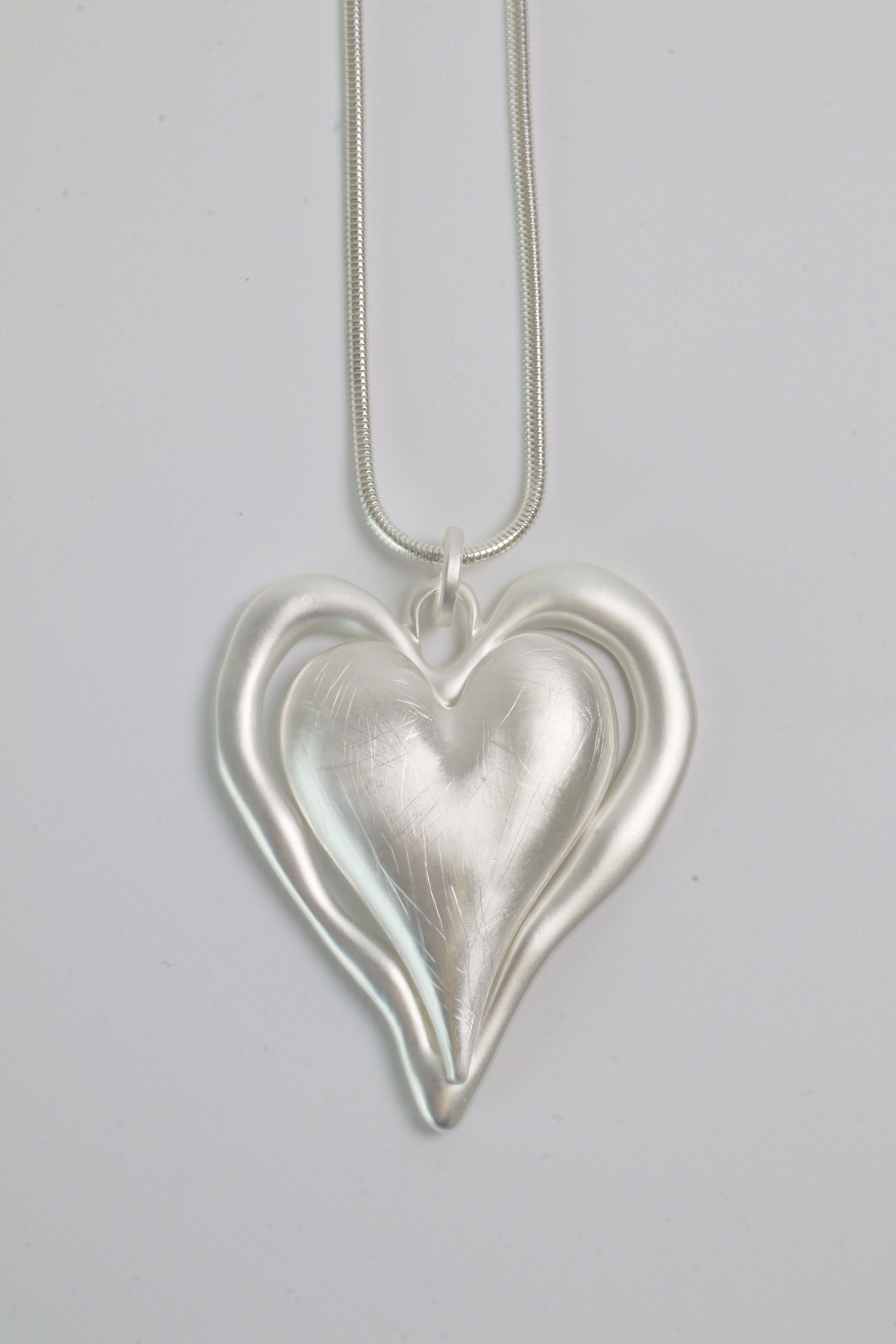 Anna Heart Necklace in Silver