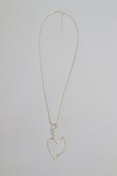 Ivy Heart Necklace in Silver