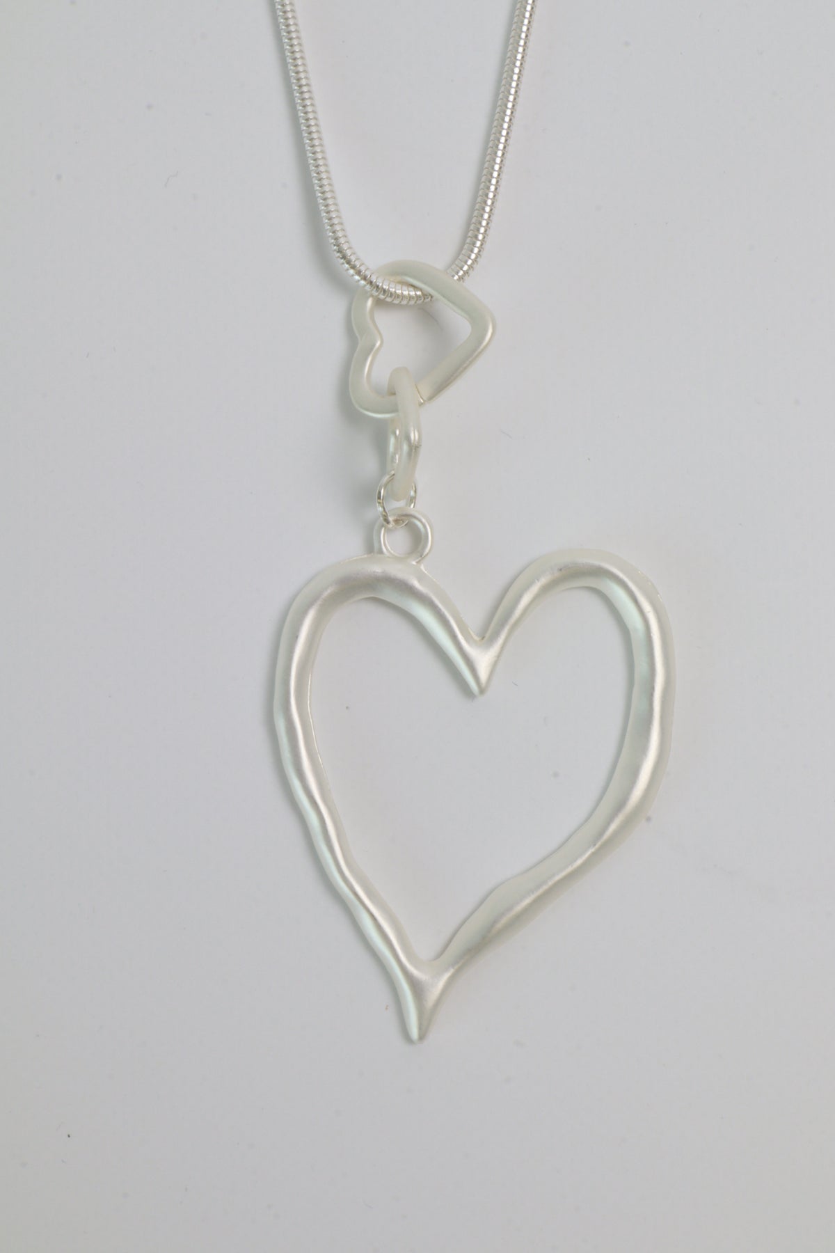 Ivy Heart Necklace in Silver