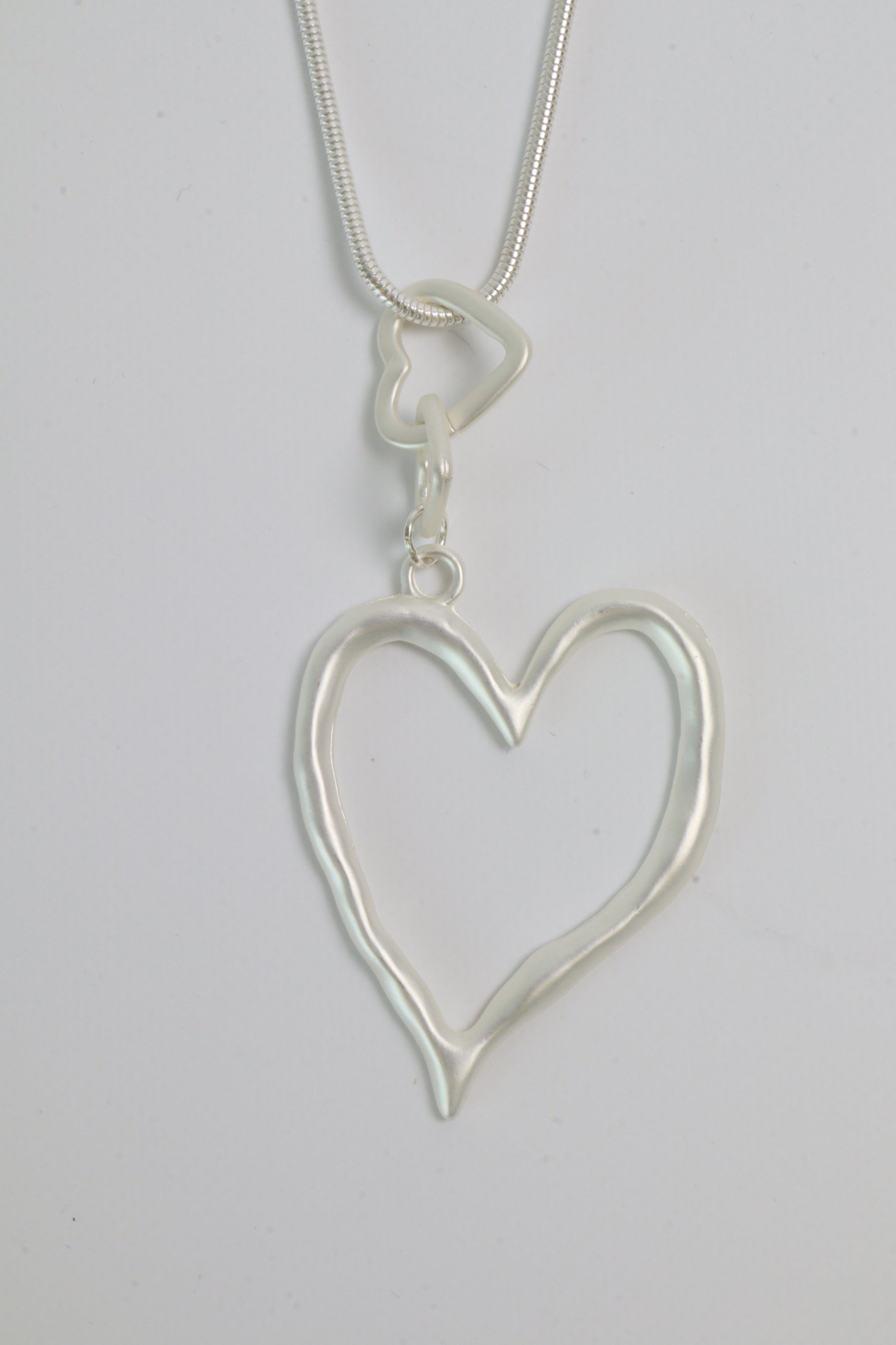 Ivy Heart Necklace in Silver