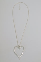 Lyla Heart Necklace in Matte Silver