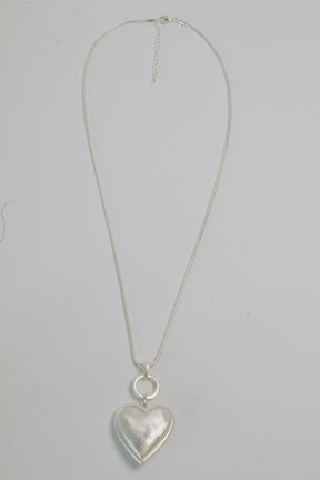 Hailey Heart Necklace in Silver