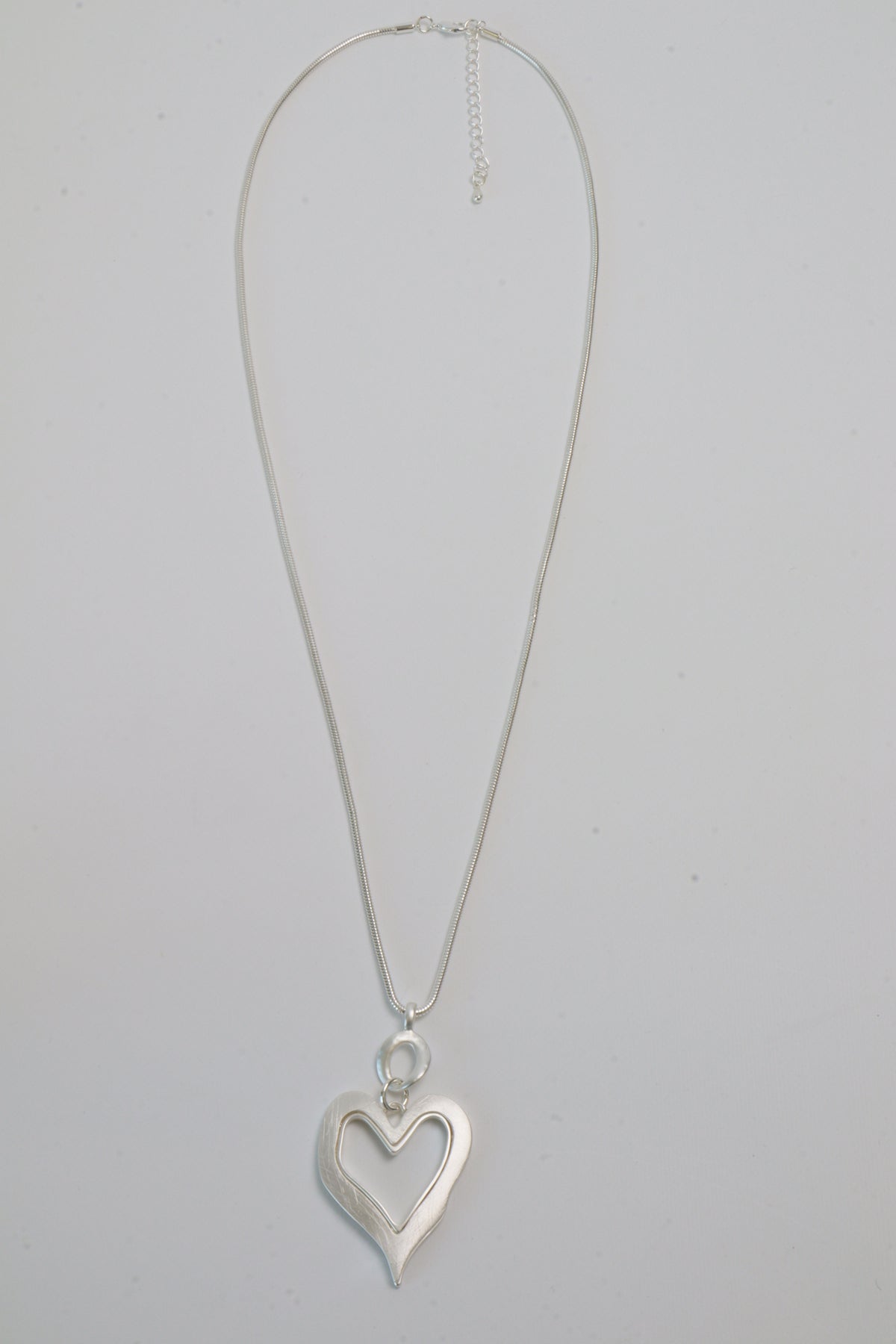 June Heart Necklace in Silver