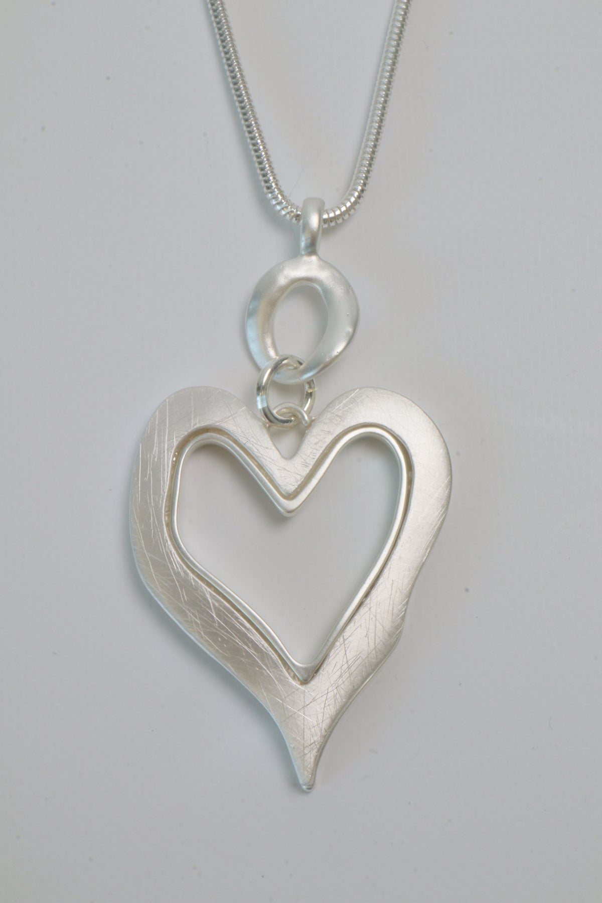 June Heart Necklace in Silver