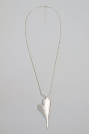 Julia Heart Necklace in Silver