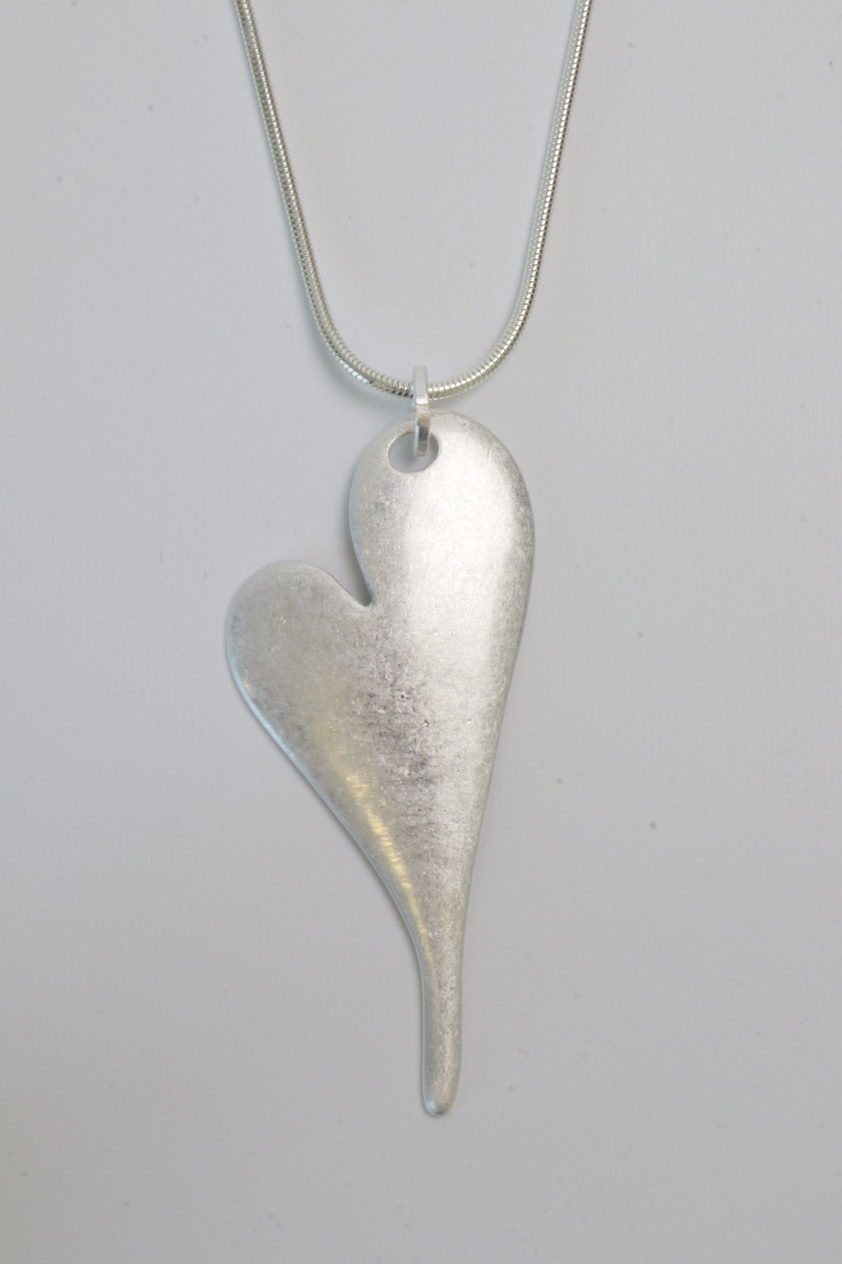 Julia Heart Necklace in Silver