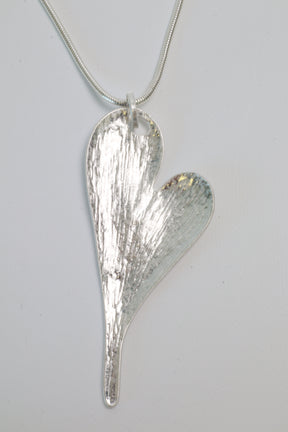 Julia Heart Necklace in Silver