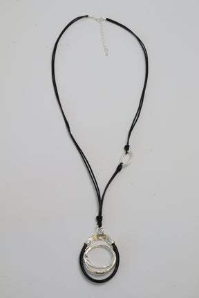 Ophelia Necklace in Black and Silver