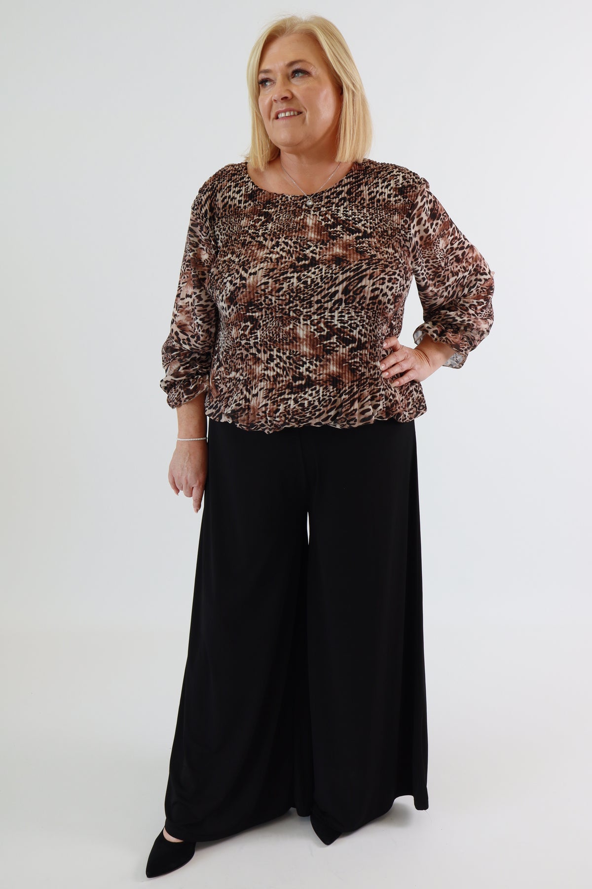 Autumn Wide Leg Trousers in Black