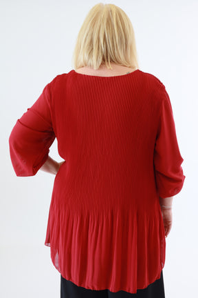 Maizie Pleated Blouse in Rust