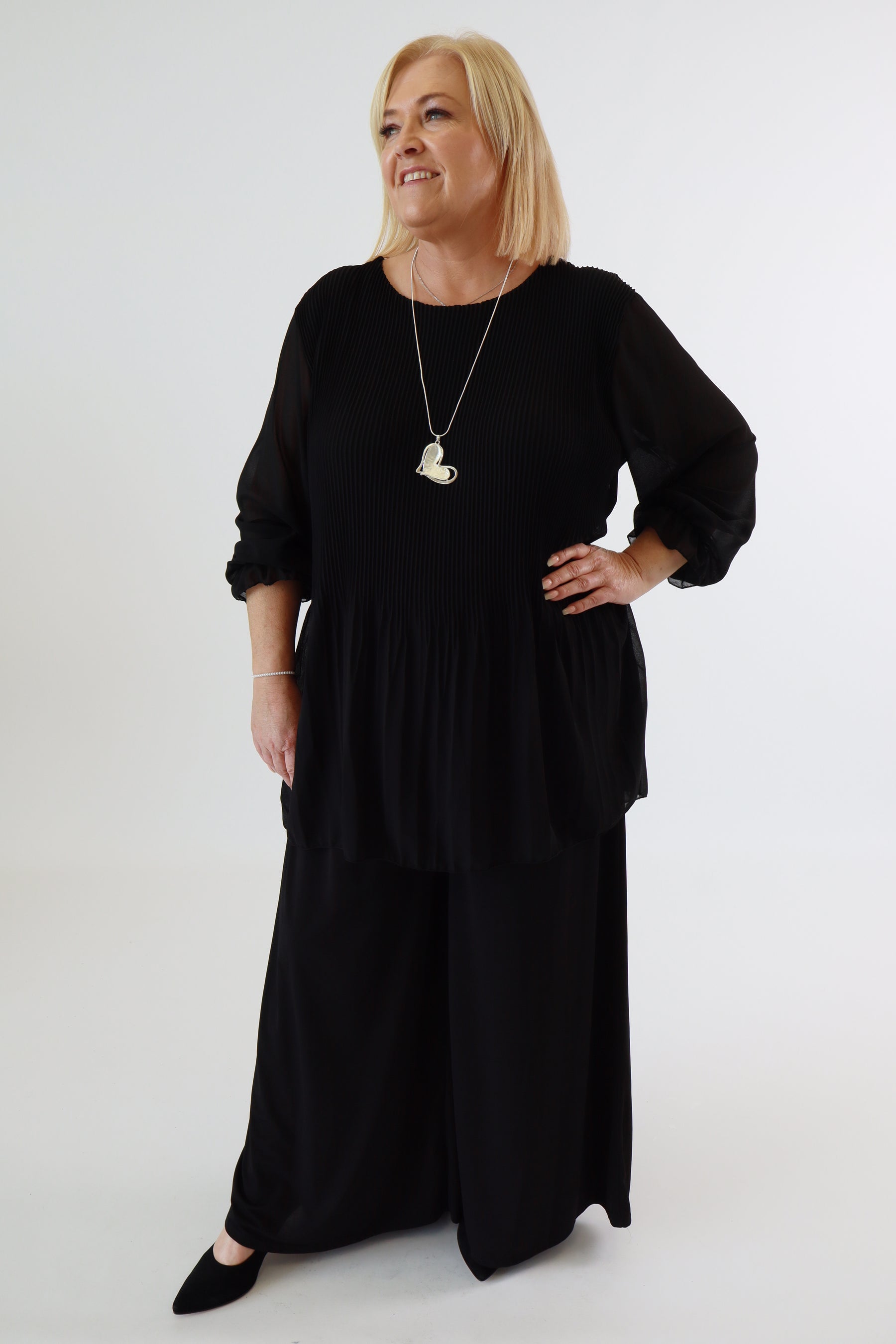 Maizie Pleated Blouse in Black