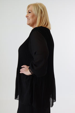 Maizie Pleated Blouse in Black