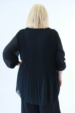 Maizie Pleated Blouse in Black