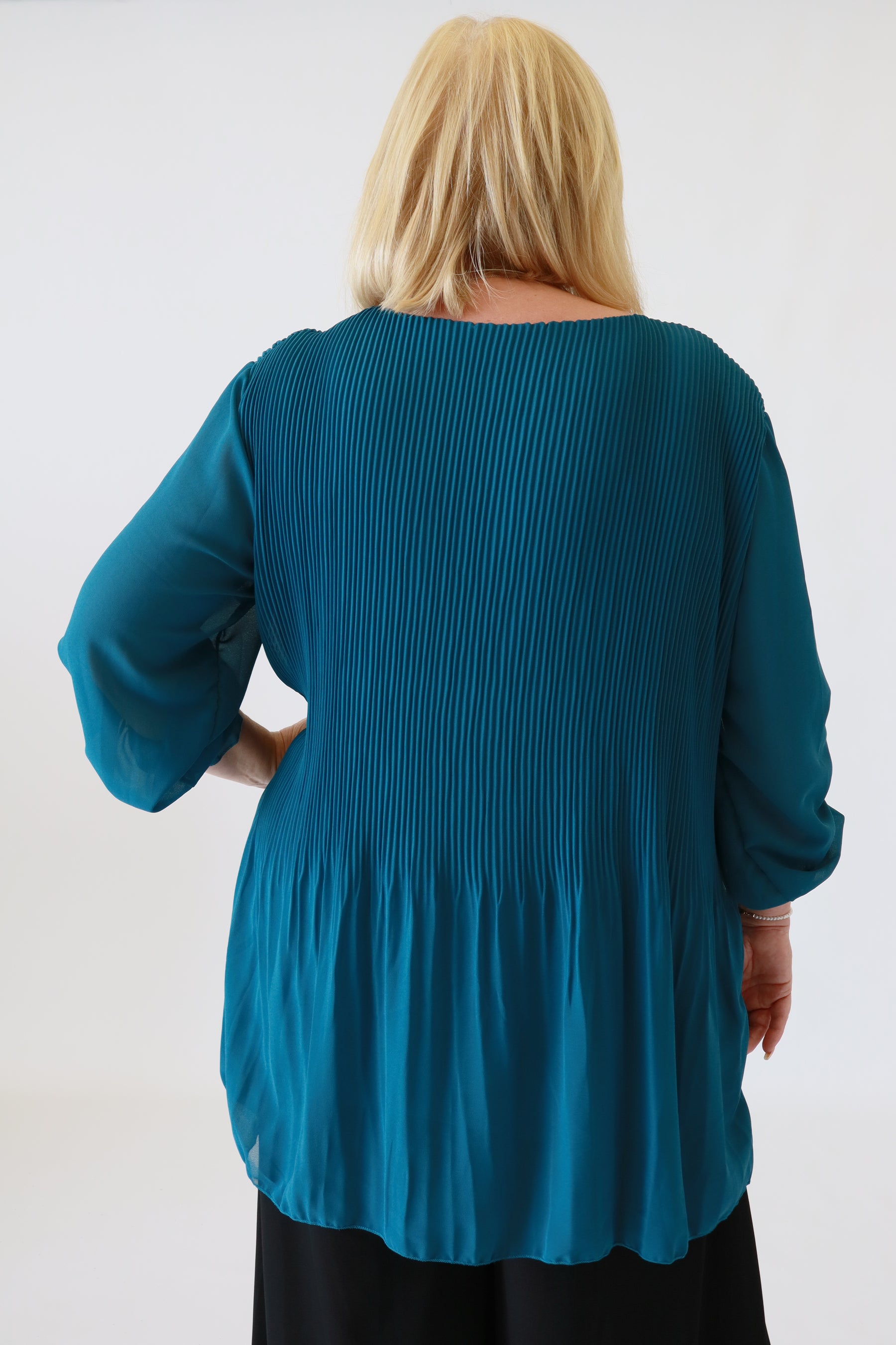 Maizie Pleated Blouse in Teal