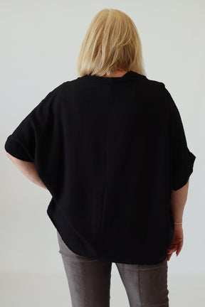 Vita Cowl Neck Blouse in Black