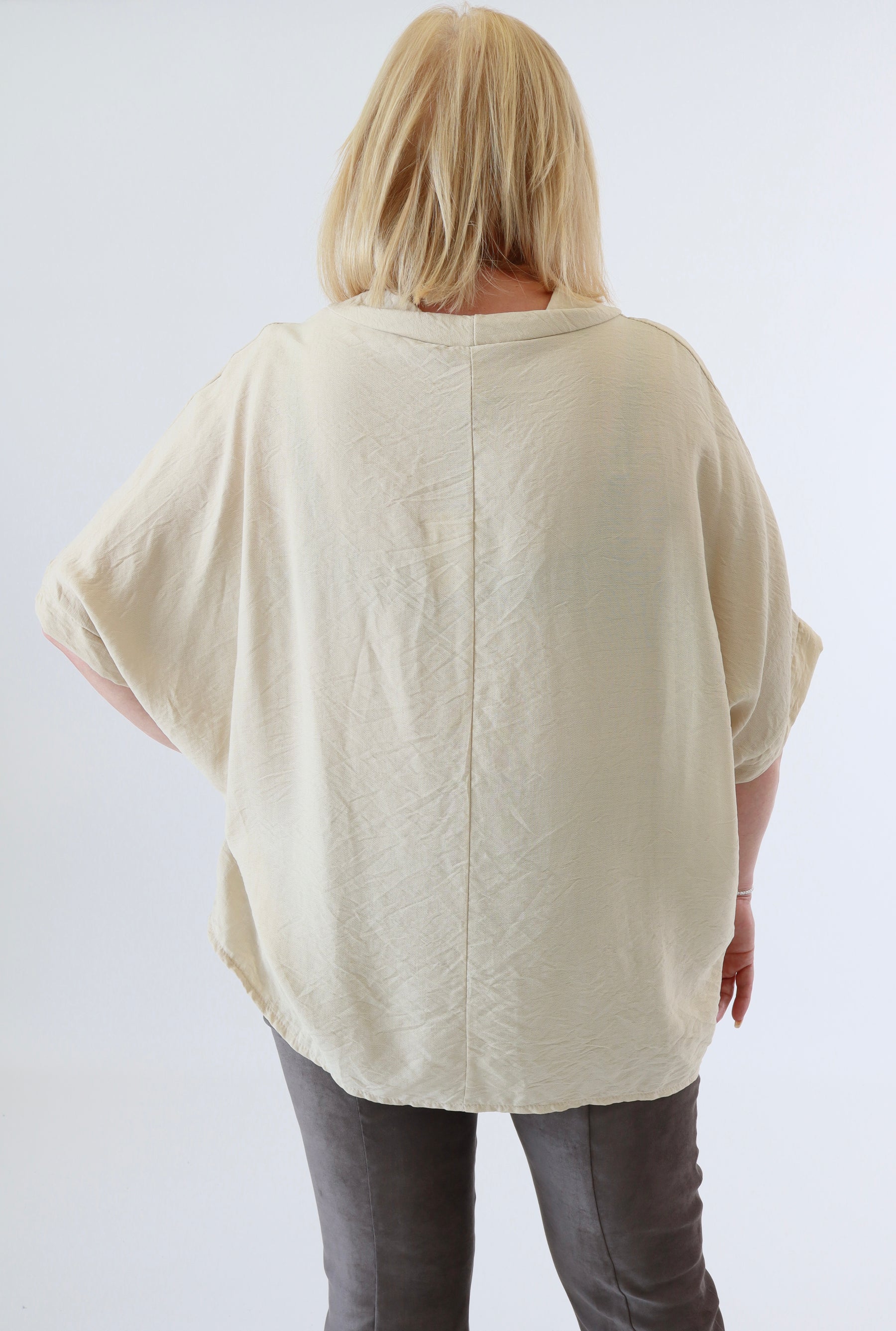 Vita Cowl Neck Blouse in Beige