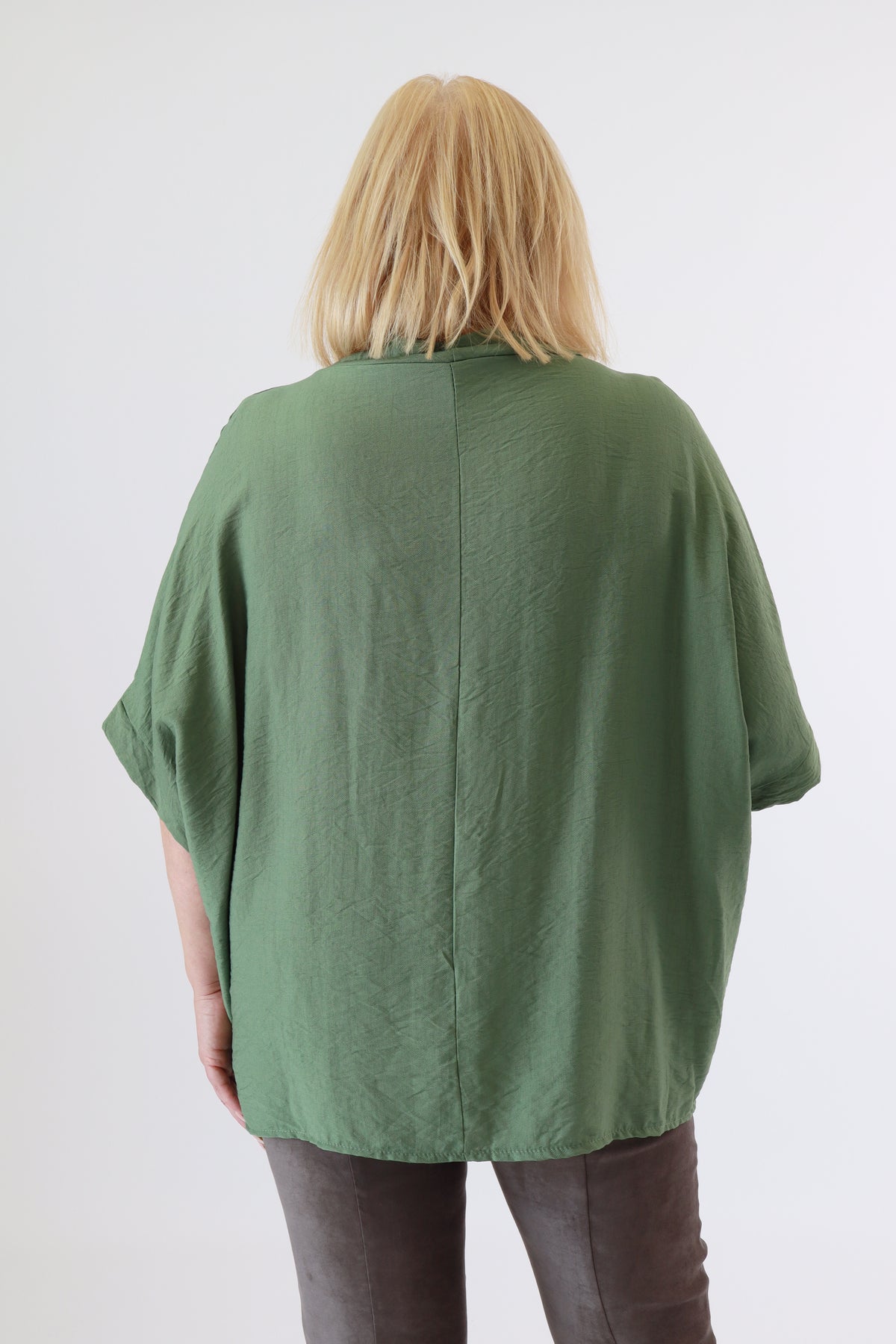 Vita Cowl Neck Blouse in Khaki