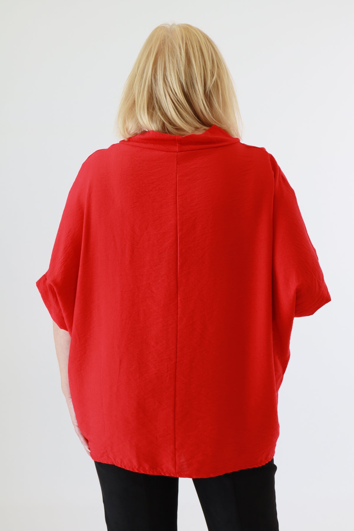 Vita Cowl Neck Blouse in Red