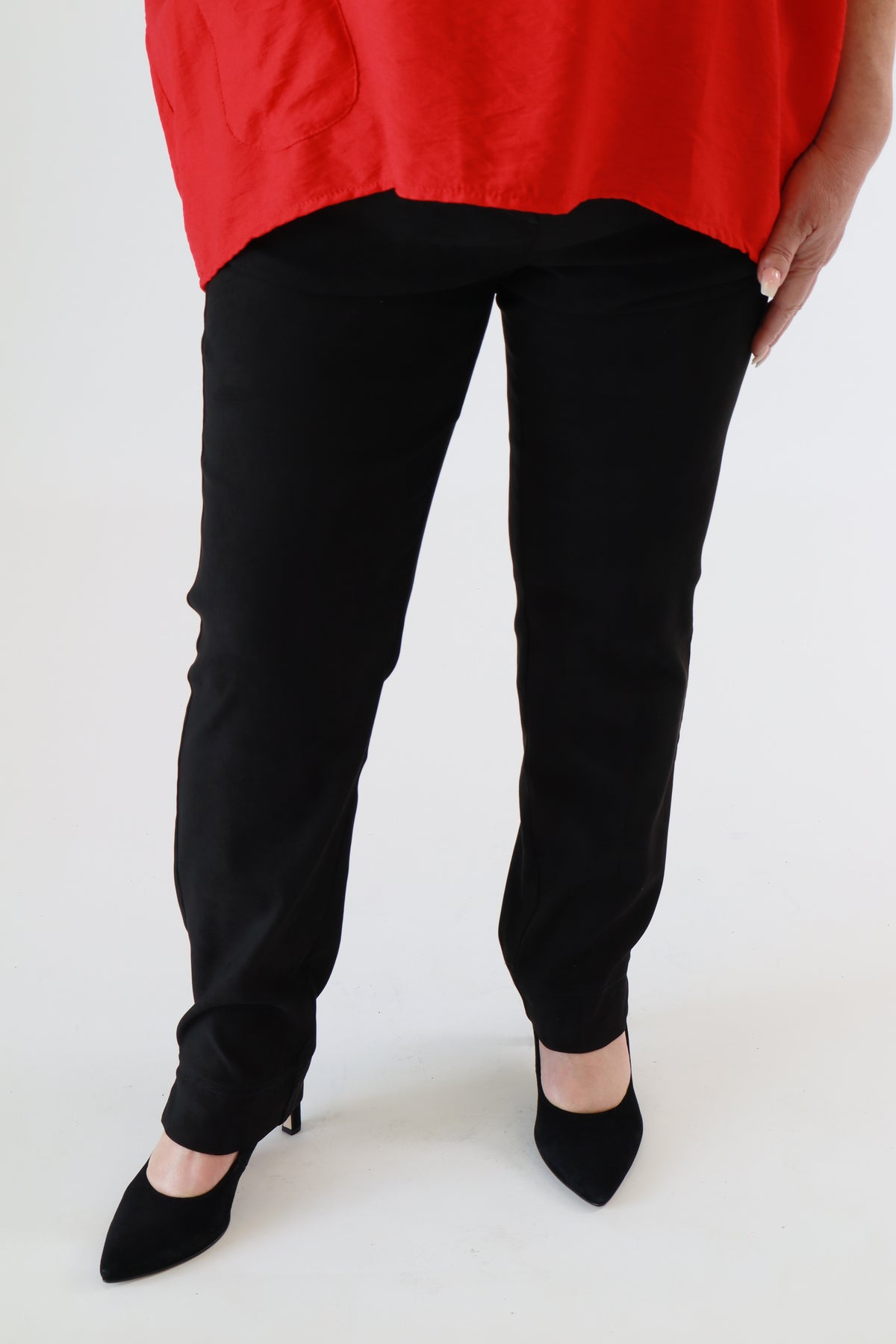 Robell Rose Suede Trousers in Black