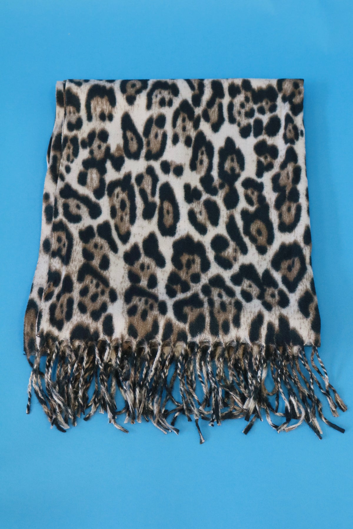 Niamh Leopard Print Scarf in Brown