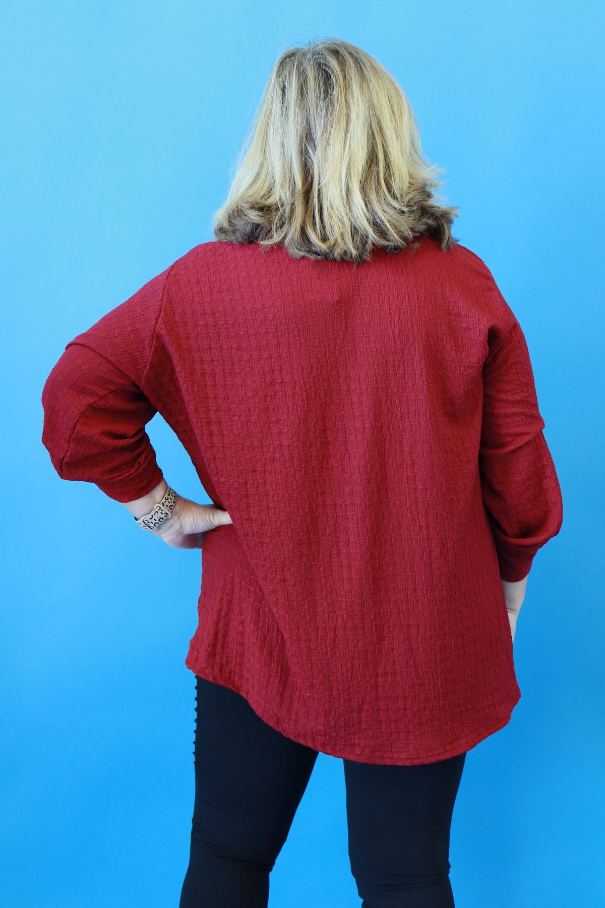 Amelia Textured Blouse in Wine