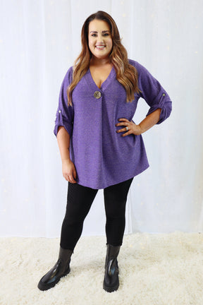 Arabella Glitter Top in Purple