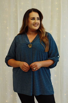 Arabella Glitter Top in Teal