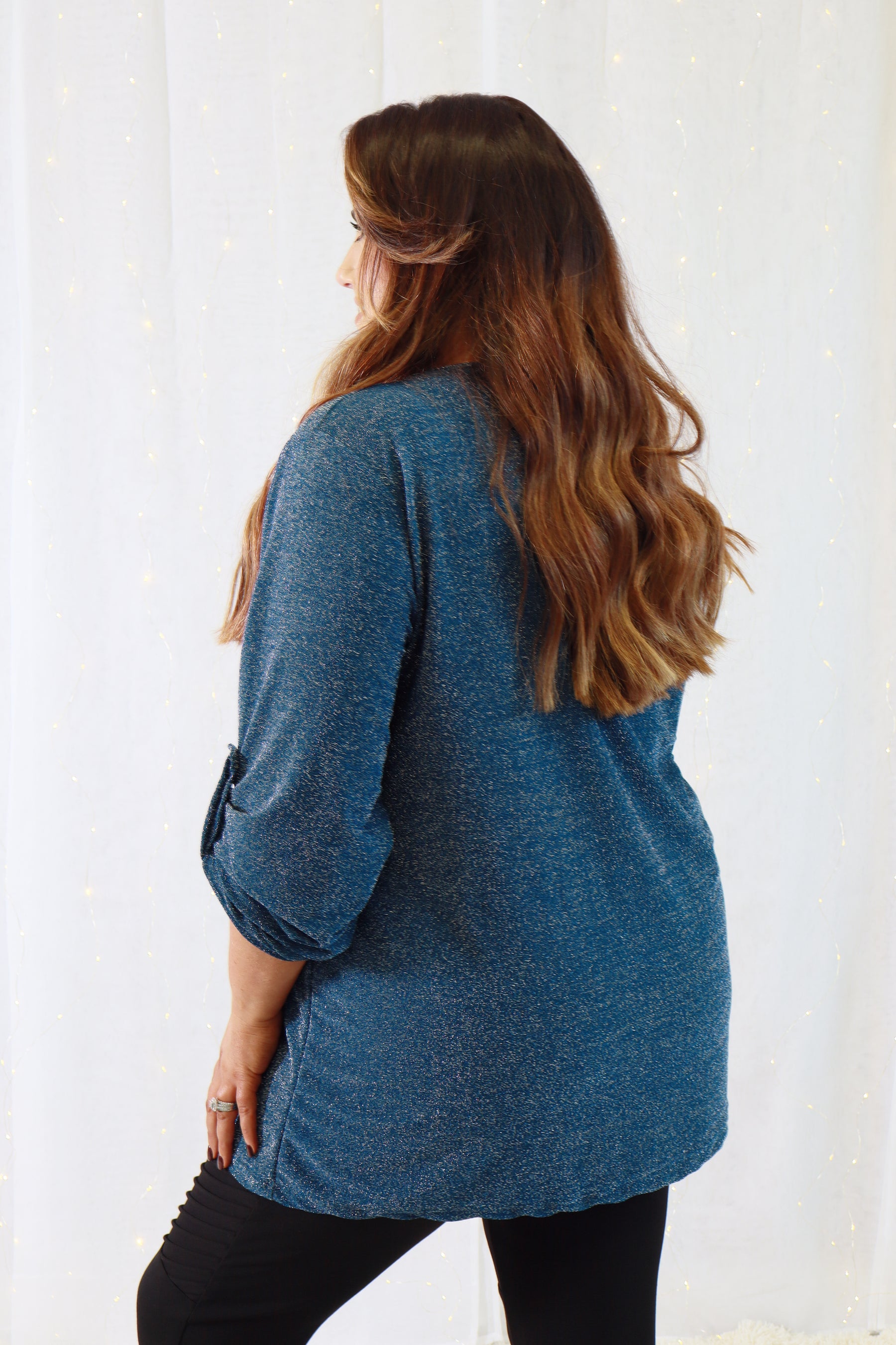 Arabella Glitter Top in Teal