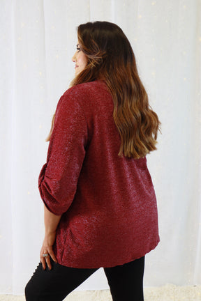 Arabella Glitter Top in Wine