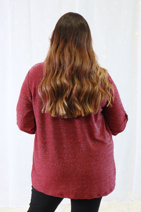 Arabella Glitter Top in Wine