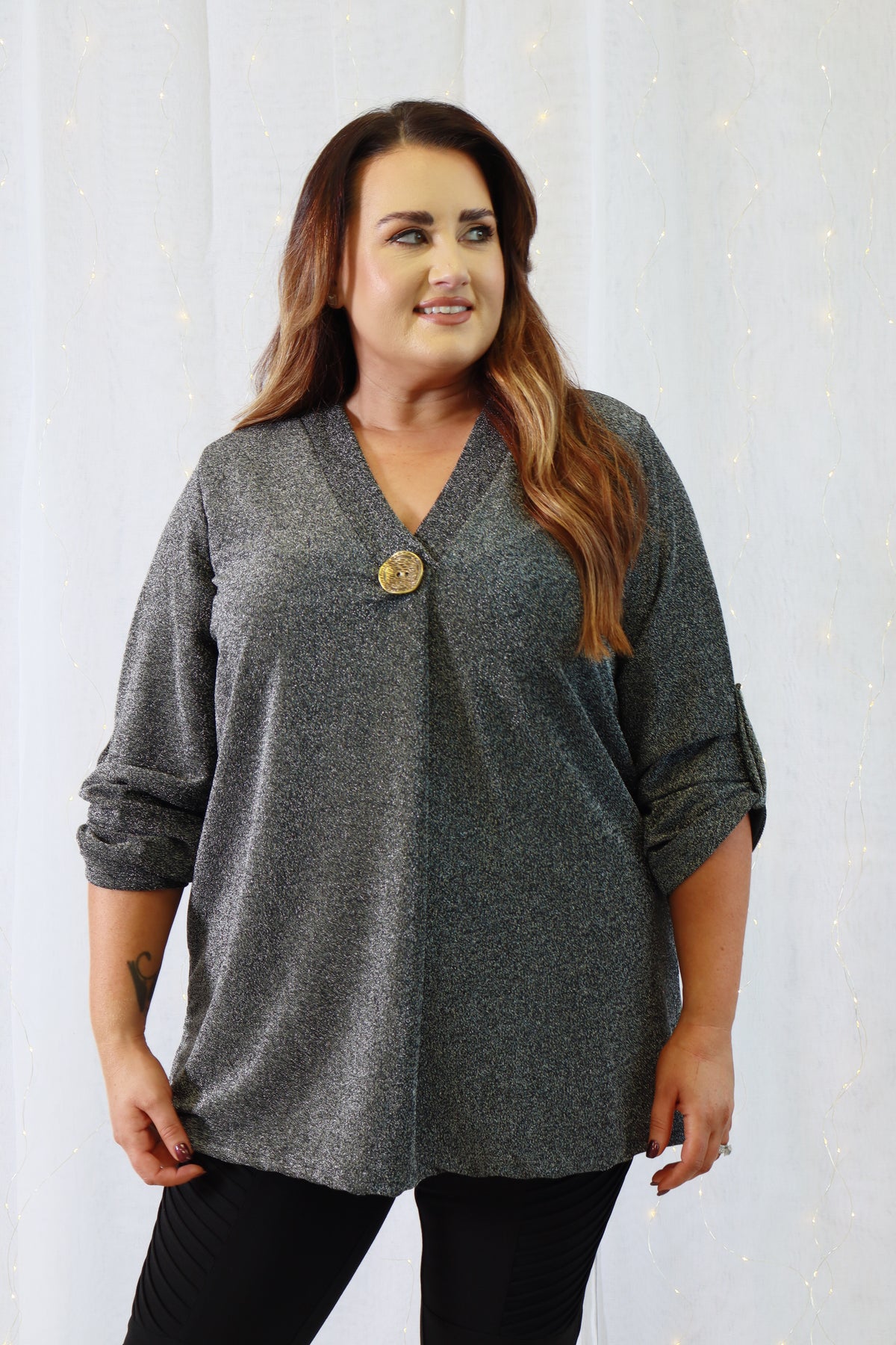 Arabella Glitter Top in Silver