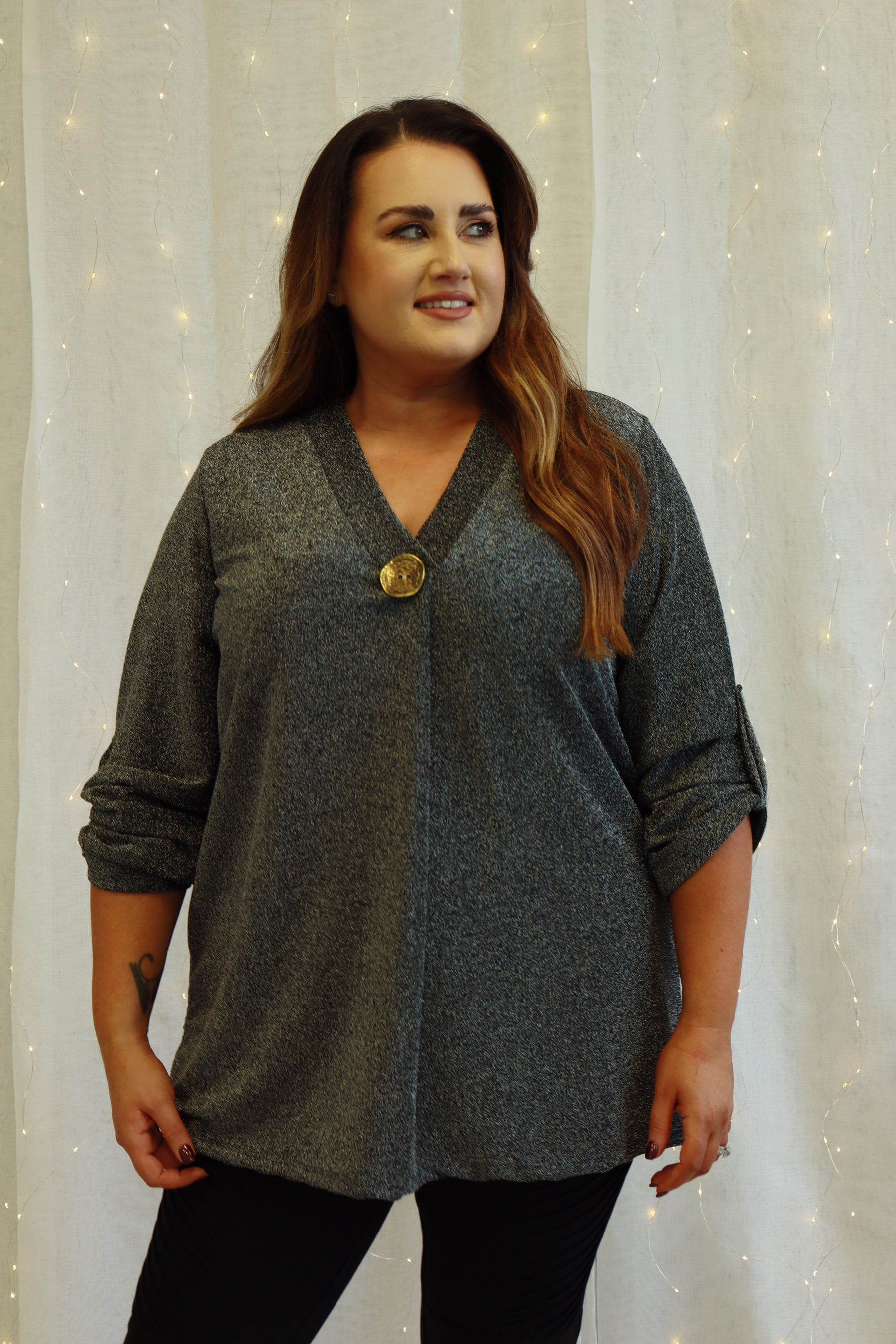 Arabella Glitter Top in Silver