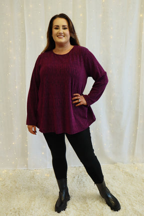 Eve Sparkling Blouse in Magenta