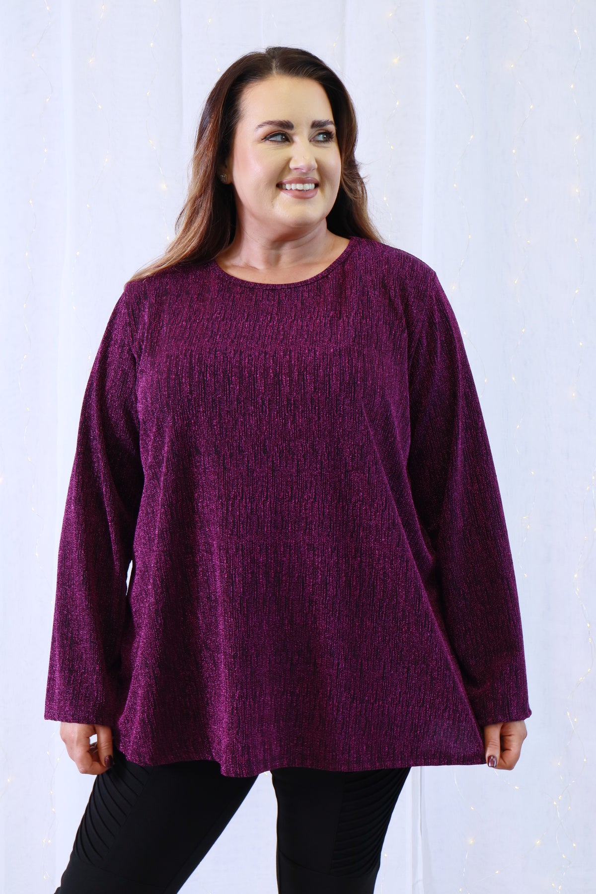 Eve Sparkling Blouse in Magenta