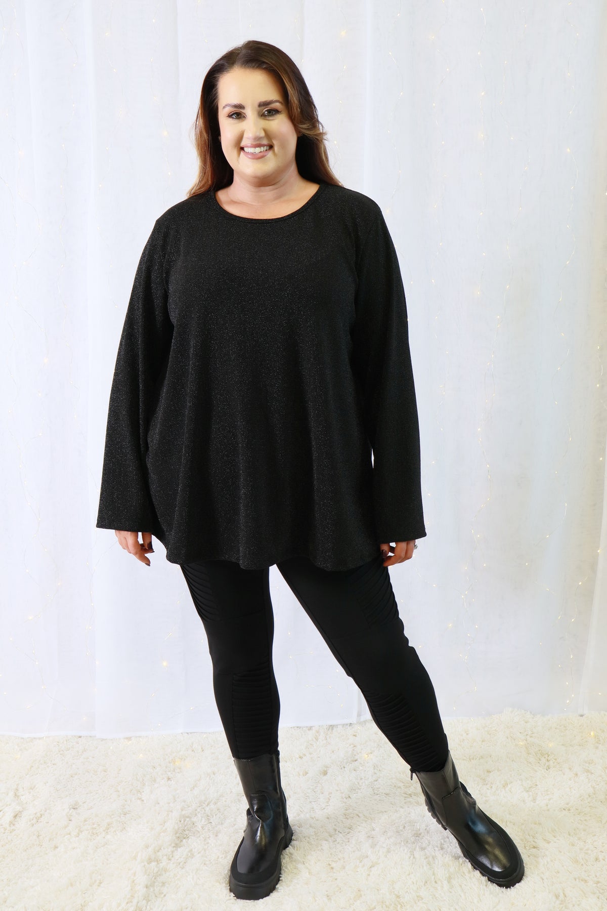 Eve Sparkling Blouse in Black