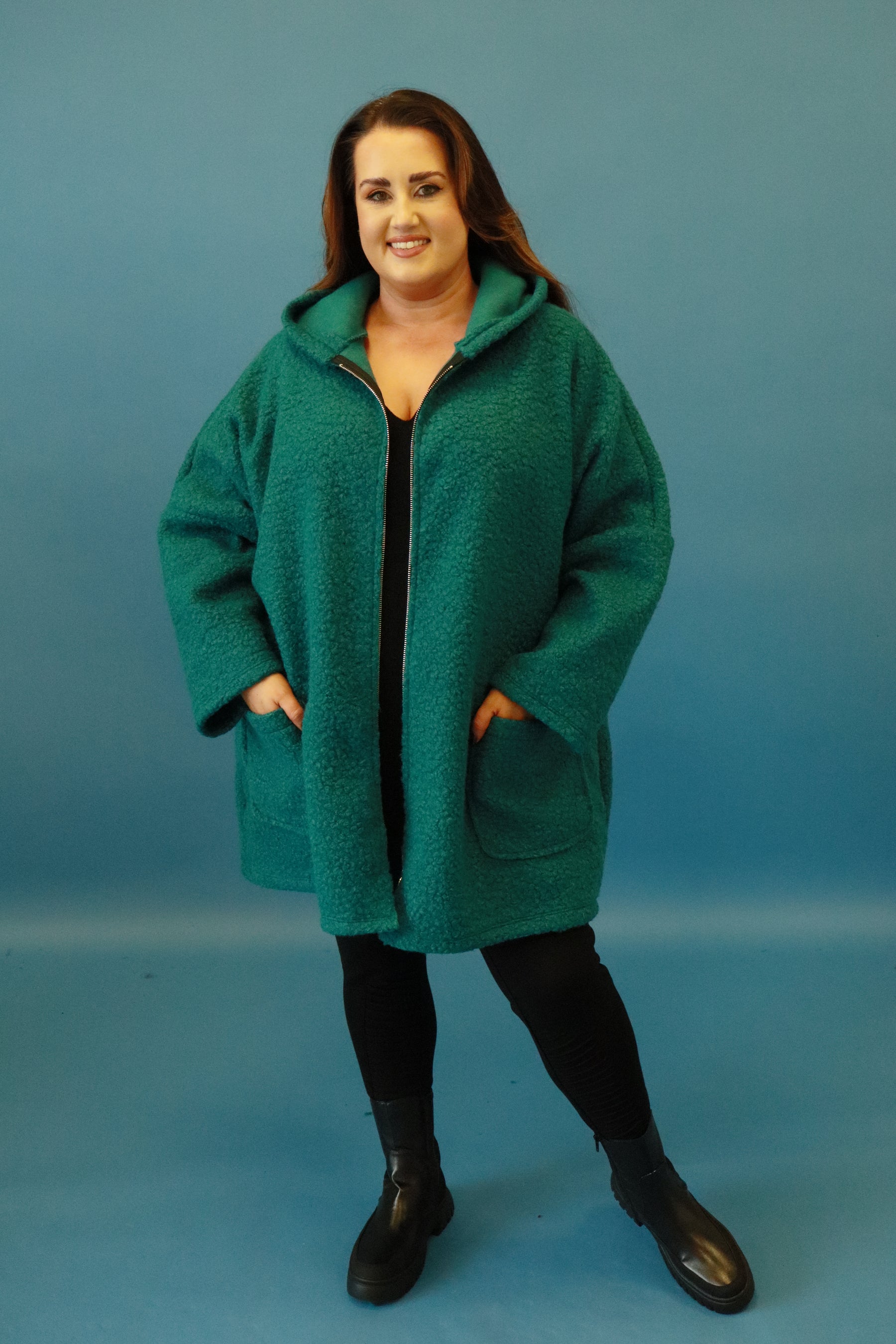 Sienna Boucle Jacket in Green