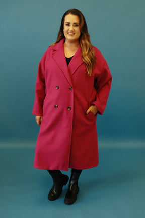 Sabrina Longline Jacket in Magenta