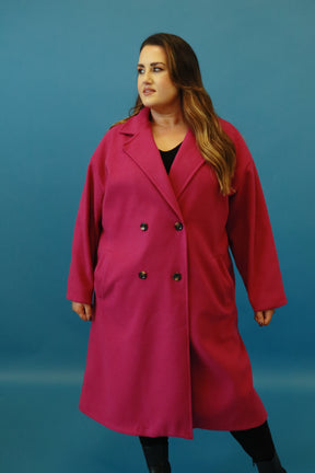 Sabrina Longline Jacket in Magenta